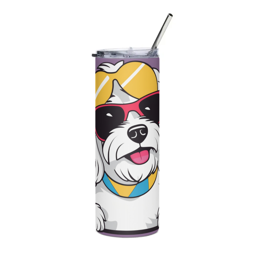 PugMug Custom White Havanese Dog Stainless Steel Tumbler