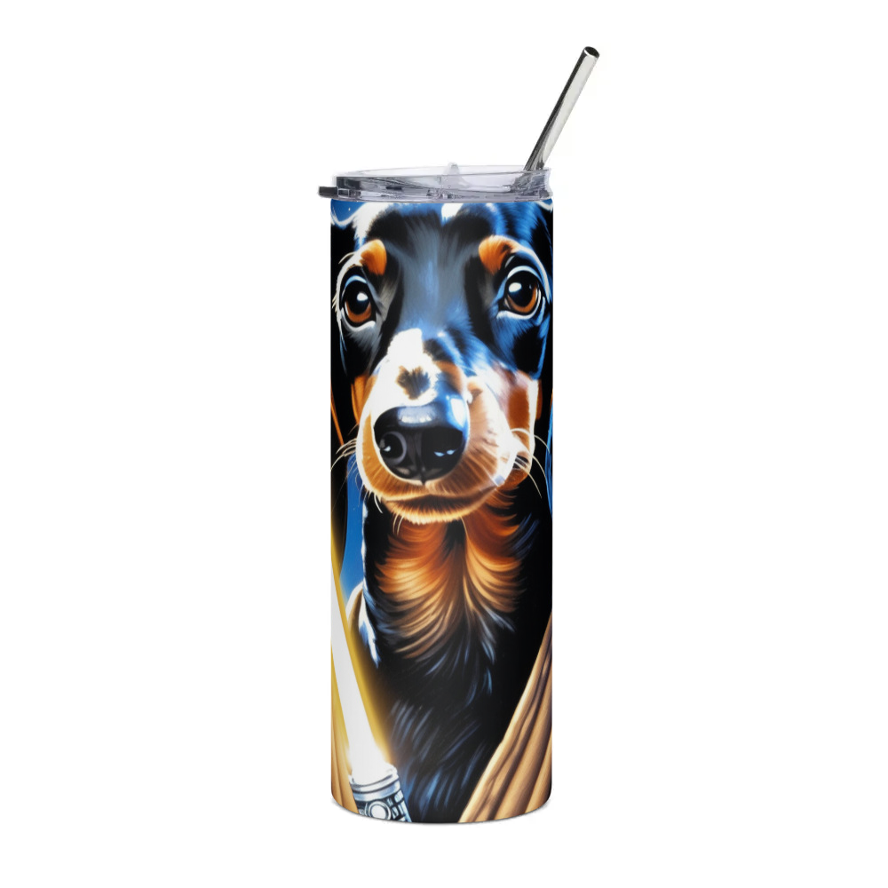 PugMug Custom Black Dachshund Stainless Steel Tumbler