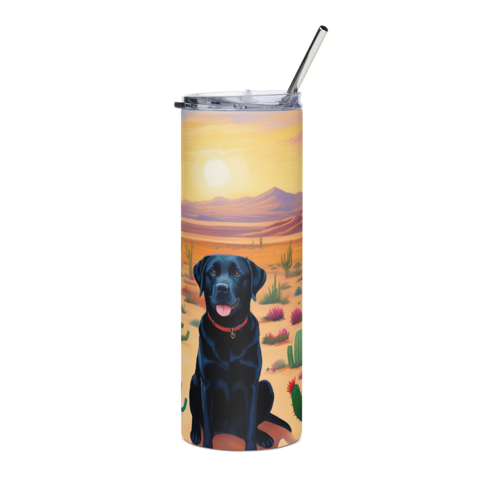 PugMug Custom Black Labrador Retriever Stainless Steel Tumbler