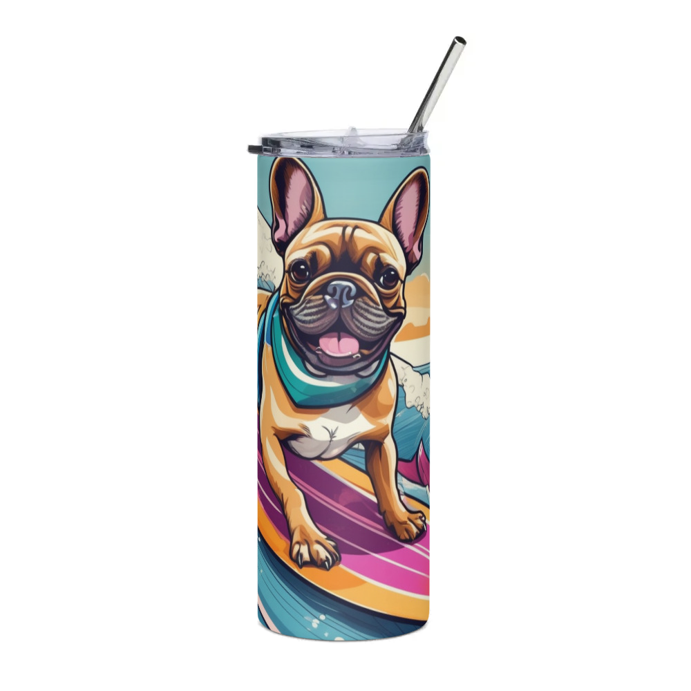 PugMug Custom Tan French Bulldog Stainless Steel Tumbler