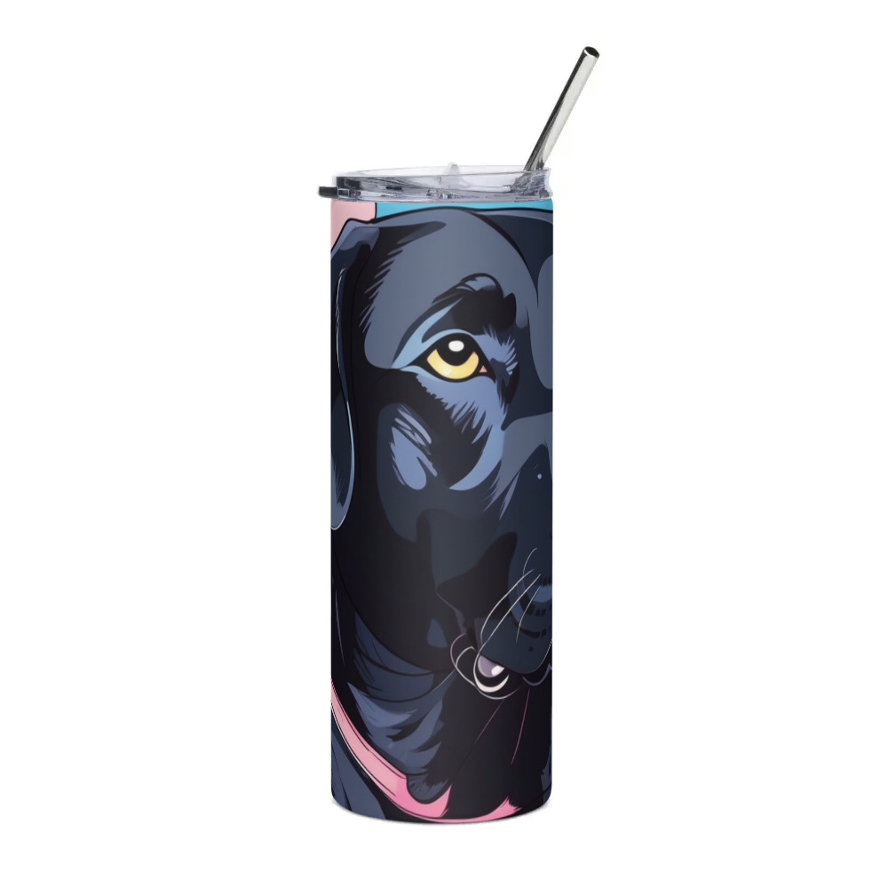 PugMug Custom Black Labrador Retriever Stainless Steel Tumbler