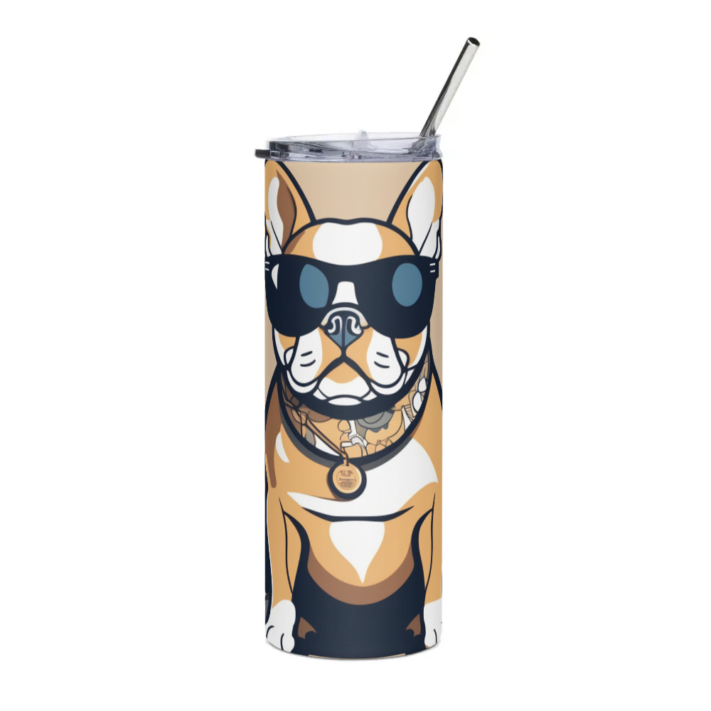 PugMug Custom Tan French Bulldog Stainless Steel Tumbler