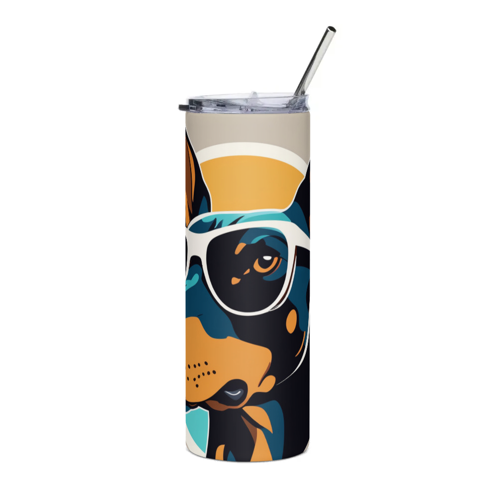 PugMug Custom Doberman Pinscher Stainless Steel Tumbler