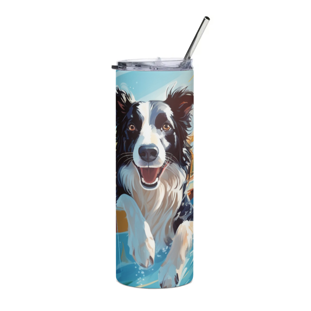 PugMug Custom Border Collie Stainless Steel Tumbler