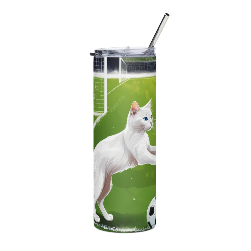 PugMug Custom White Companion Cat Stainless Steel Tumbler