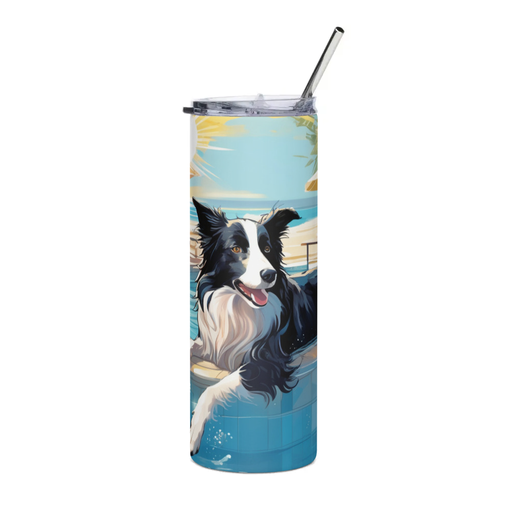 PugMug Custom Border Collie Stainless Steel Tumbler