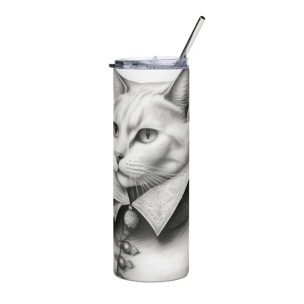 PugMug Custom White Companion Cat Stainless Steel Tumbler
