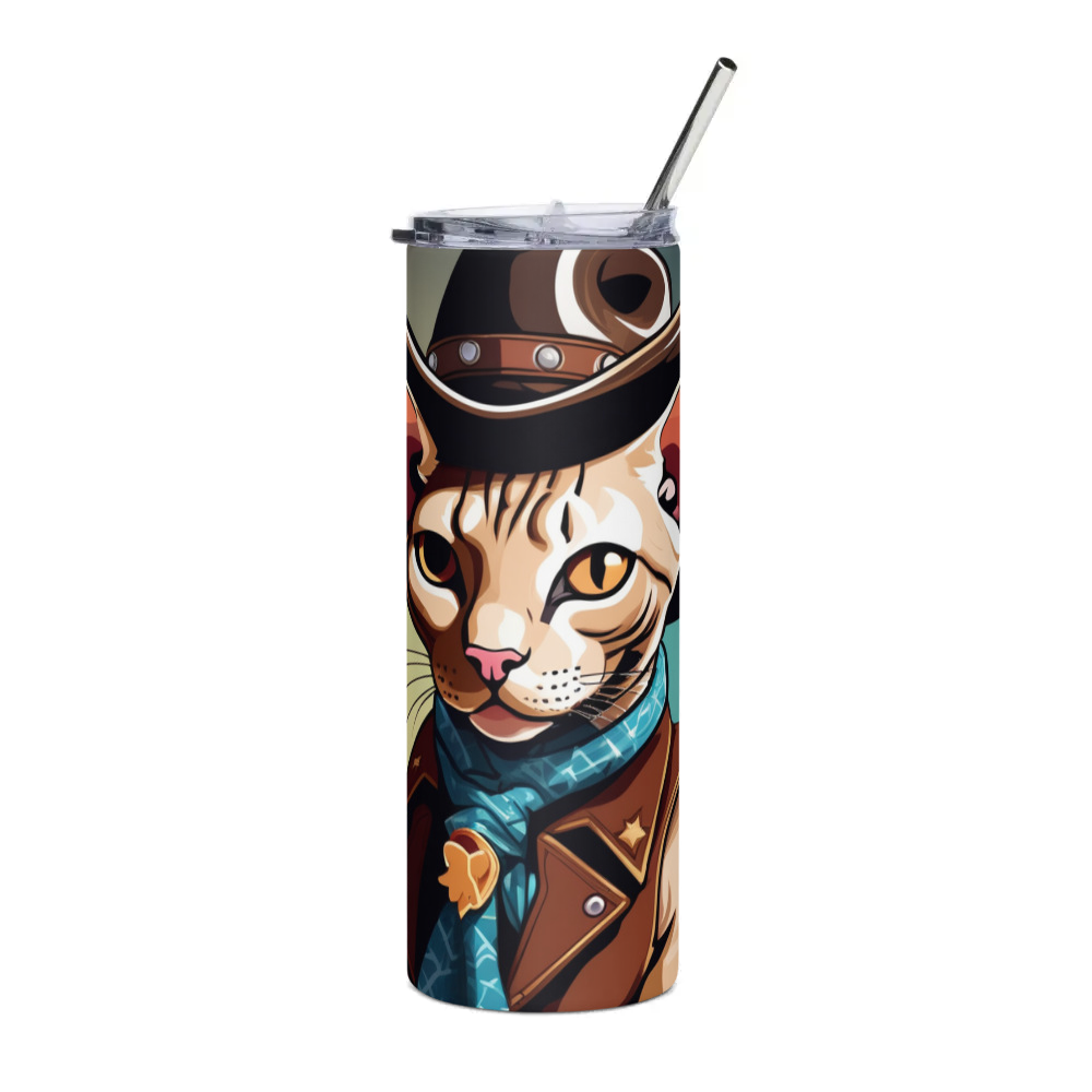 PugMug Custom Tabby Sphynx Cat Stainless Steel Tumbler