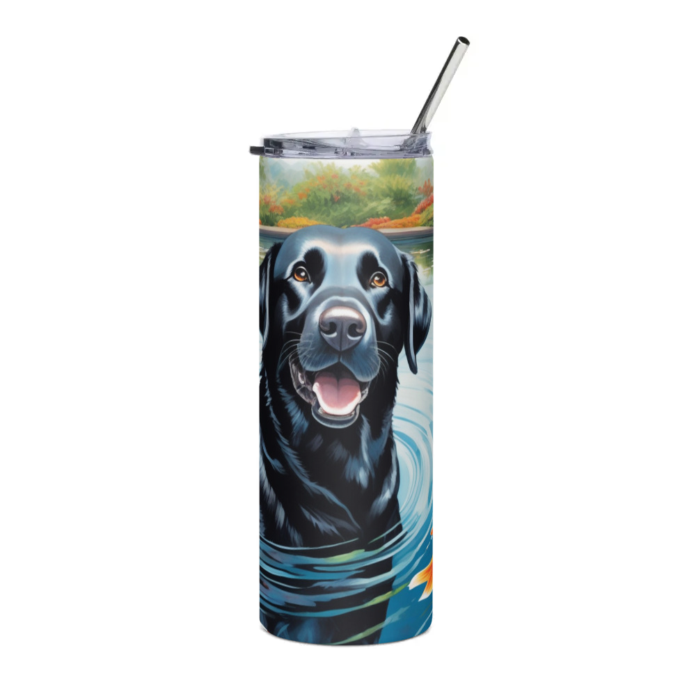 PugMug Custom Black Labrador Retriever Stainless Steel Tumbler
