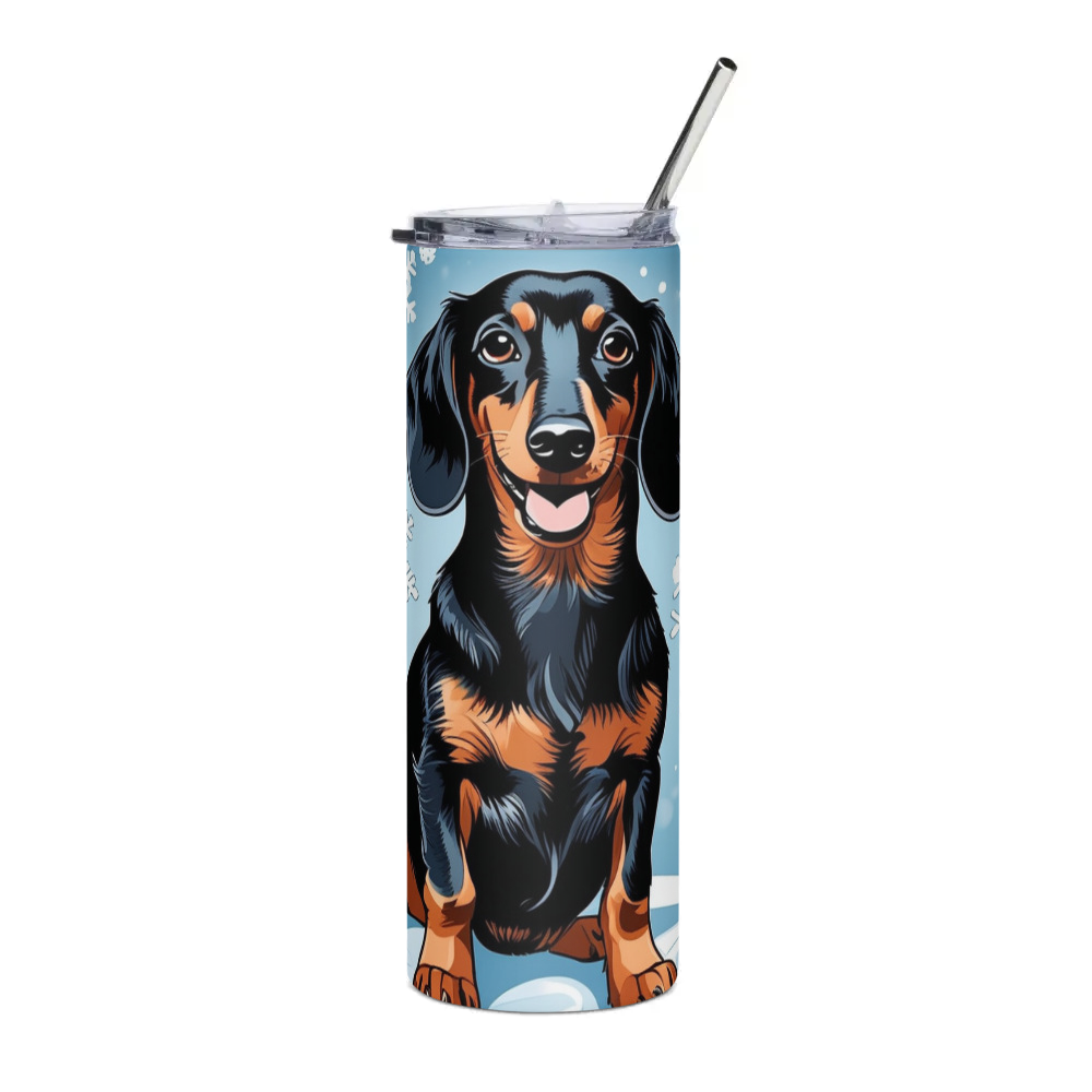 PugMug Custom Black Dachshund Stainless Steel Tumbler