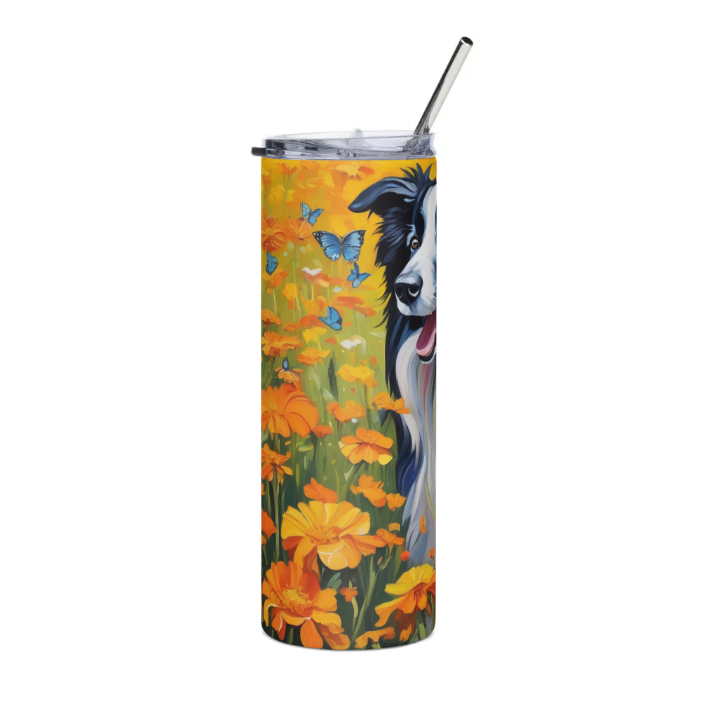PugMug Custom Border Collie Stainless Steel Tumbler