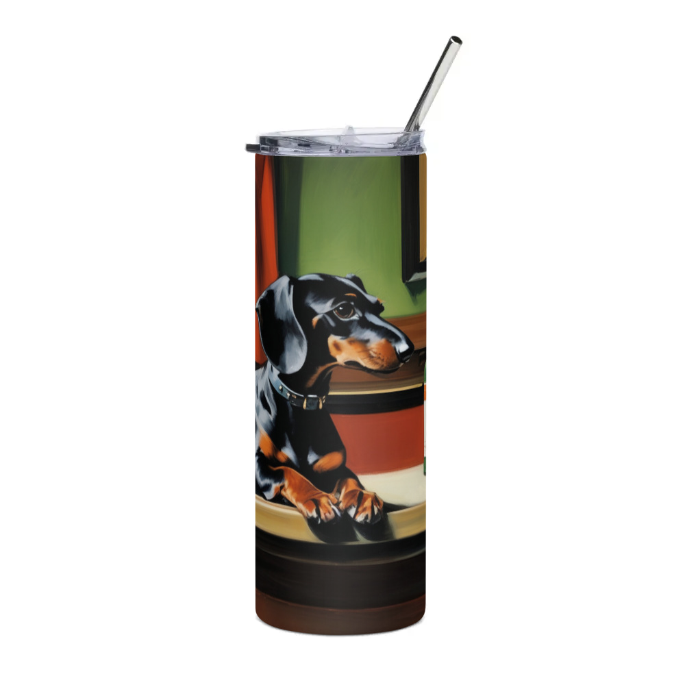 PugMug Custom Black Dachshund Stainless Steel Tumbler