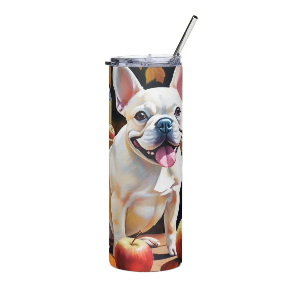 PugMug Custom White French Bulldog Stainless Steel Tumbler