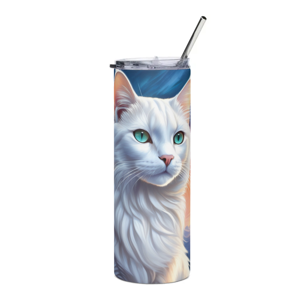 PugMug Custom White Exotic Cat Stainless Steel Tumbler