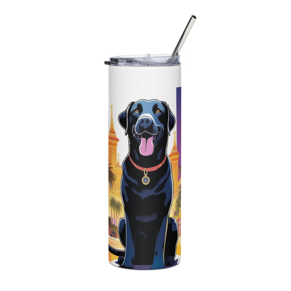 PugMug Custom Black Labrador Retriever Stainless Steel Tumbler
