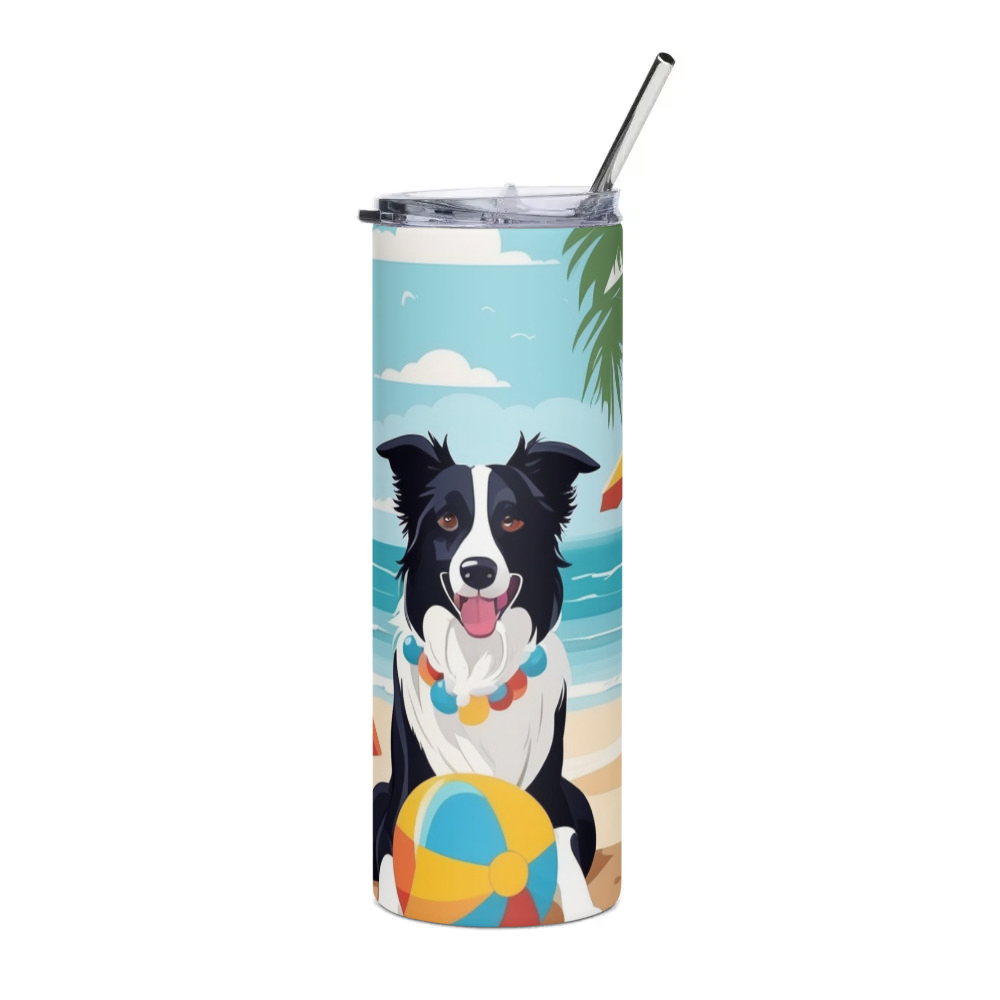 PugMug Custom Border Collie Stainless Steel Tumbler