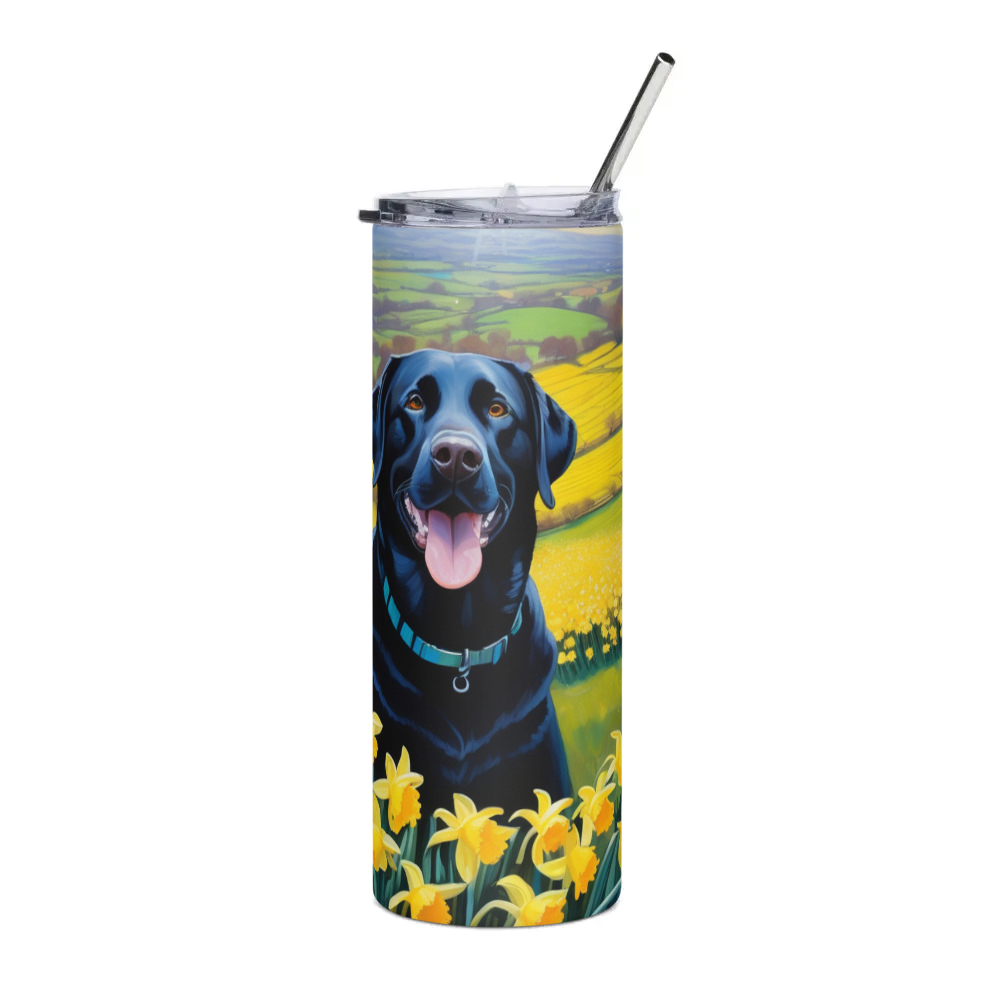 PugMug Custom Black Labrador Retriever Stainless Steel Tumbler