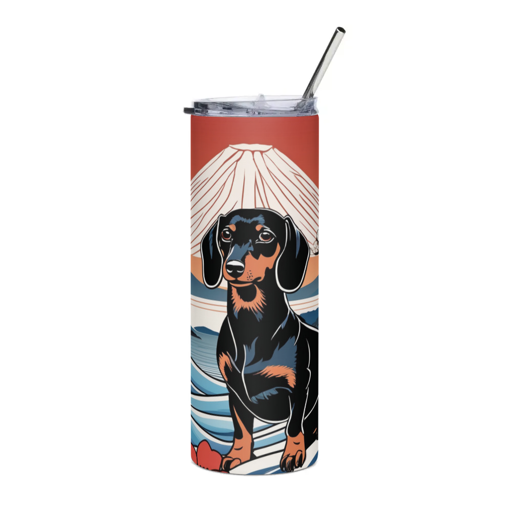 PugMug Custom Black Dachshund Stainless Steel Tumbler