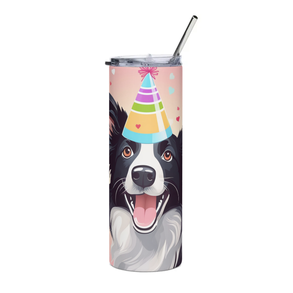 PugMug Custom Border Collie Stainless Steel Tumbler
