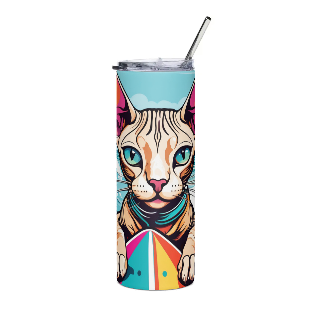 PugMug Custom Tabby Sphynx Cat Stainless Steel Tumbler