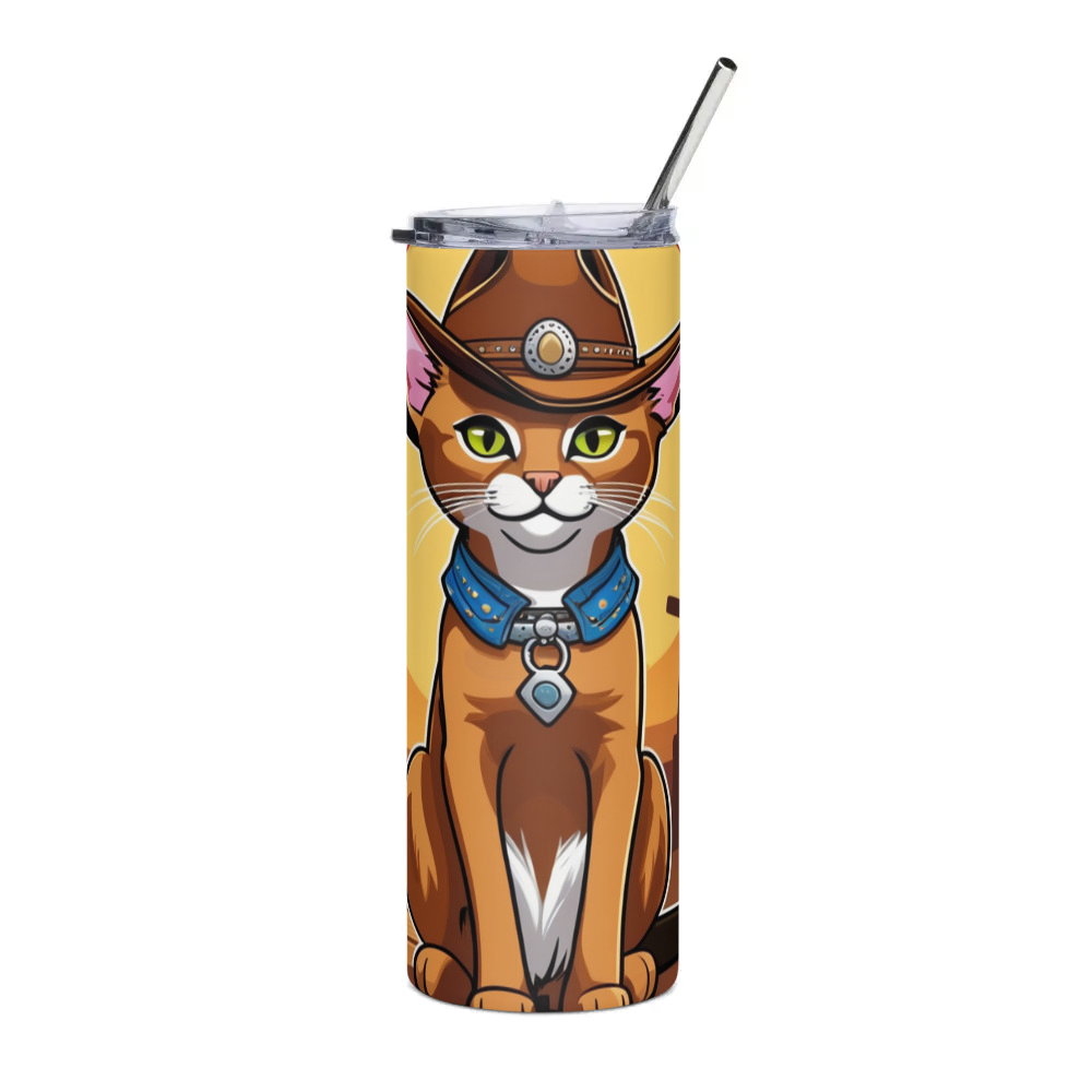 PugMug Custom Tabby Abyssinian Cat Stainless Steel Tumbler