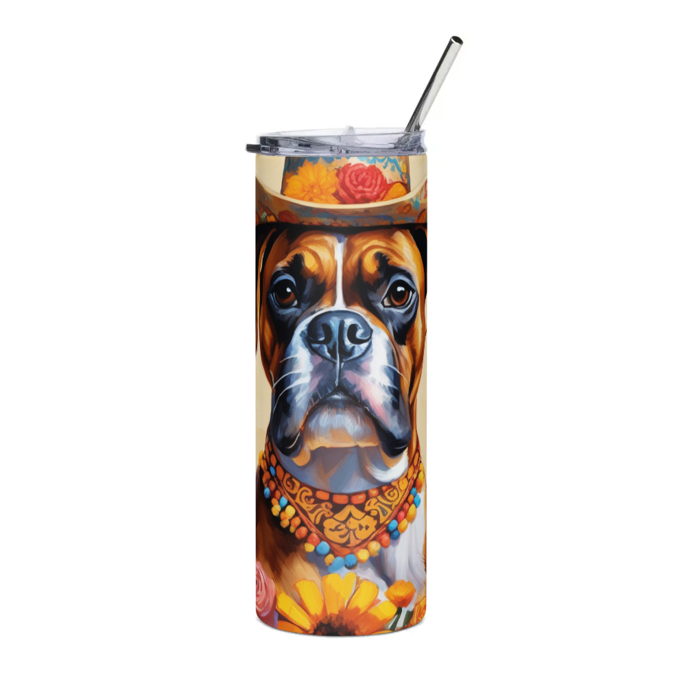 PugMug Custom Boxer Dog Stainless Steel Tumbler