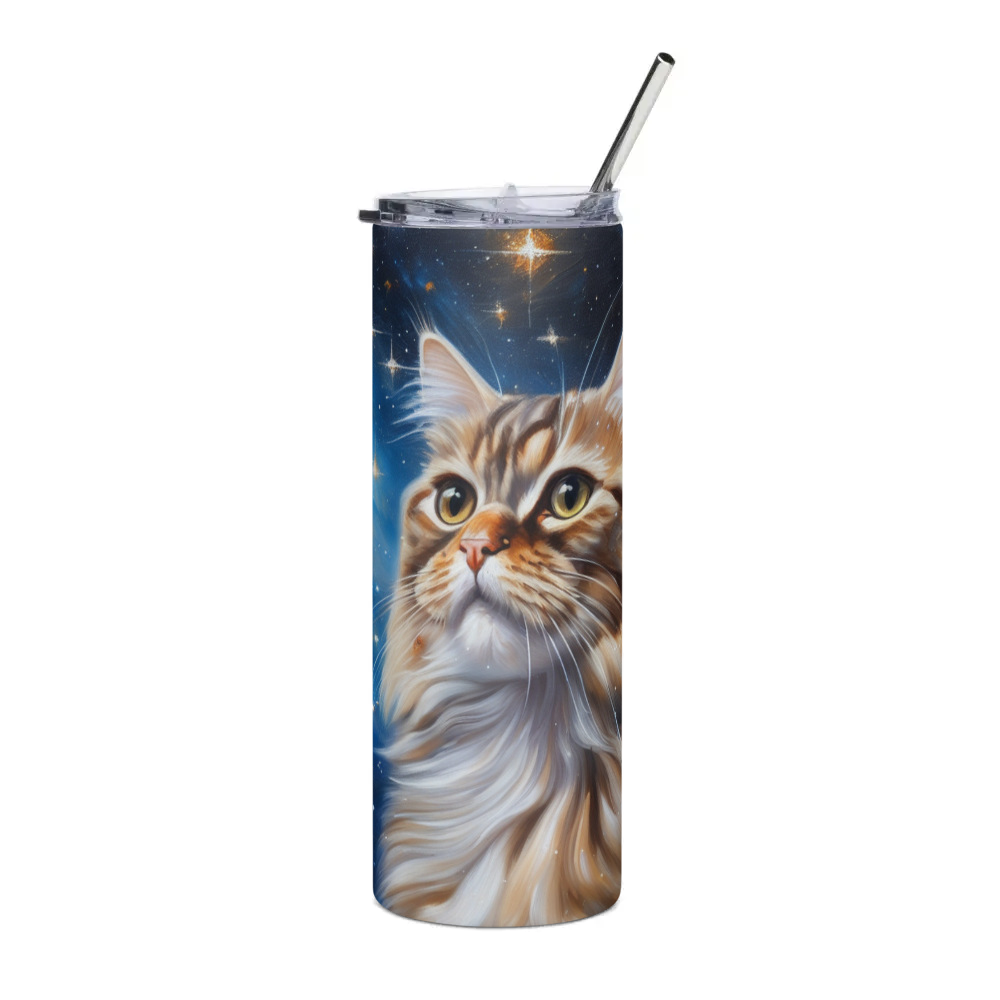 PugMug Custom Tabby Persian Cat Stainless Steel Tumbler