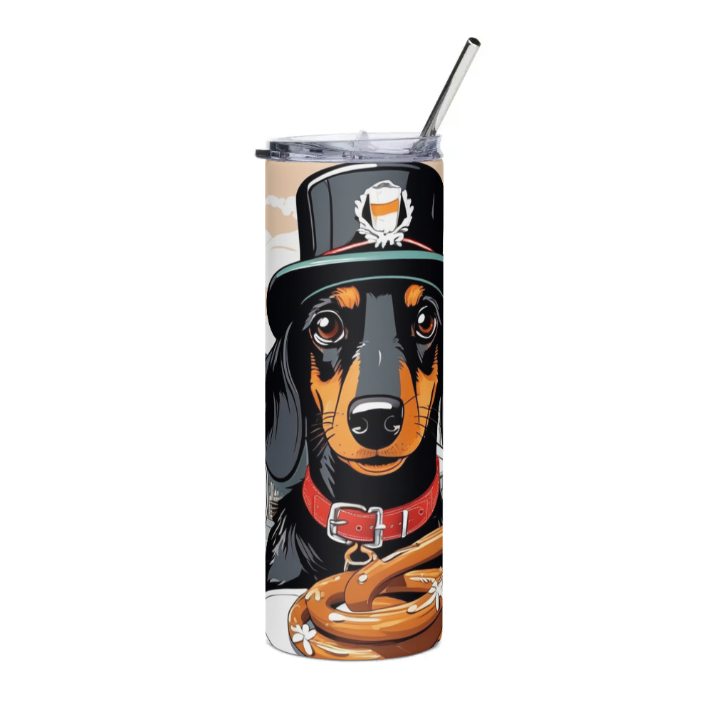 PugMug Custom Black Dachshund Stainless Steel Tumbler