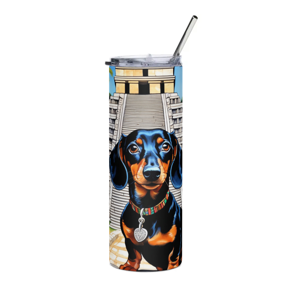 PugMug Custom Black Dachshund Stainless Steel Tumbler