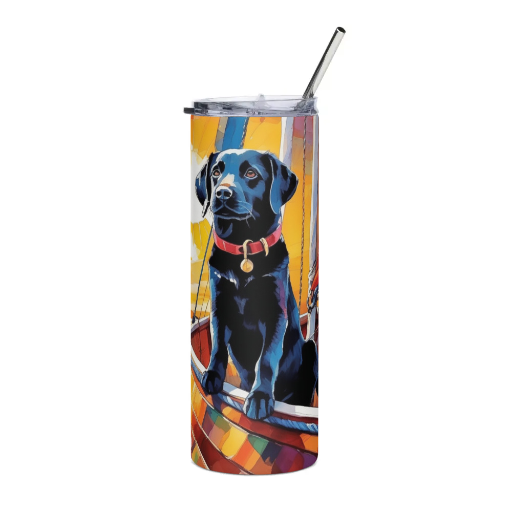 PugMug Custom Black Labrador Retriever Stainless Steel Tumbler