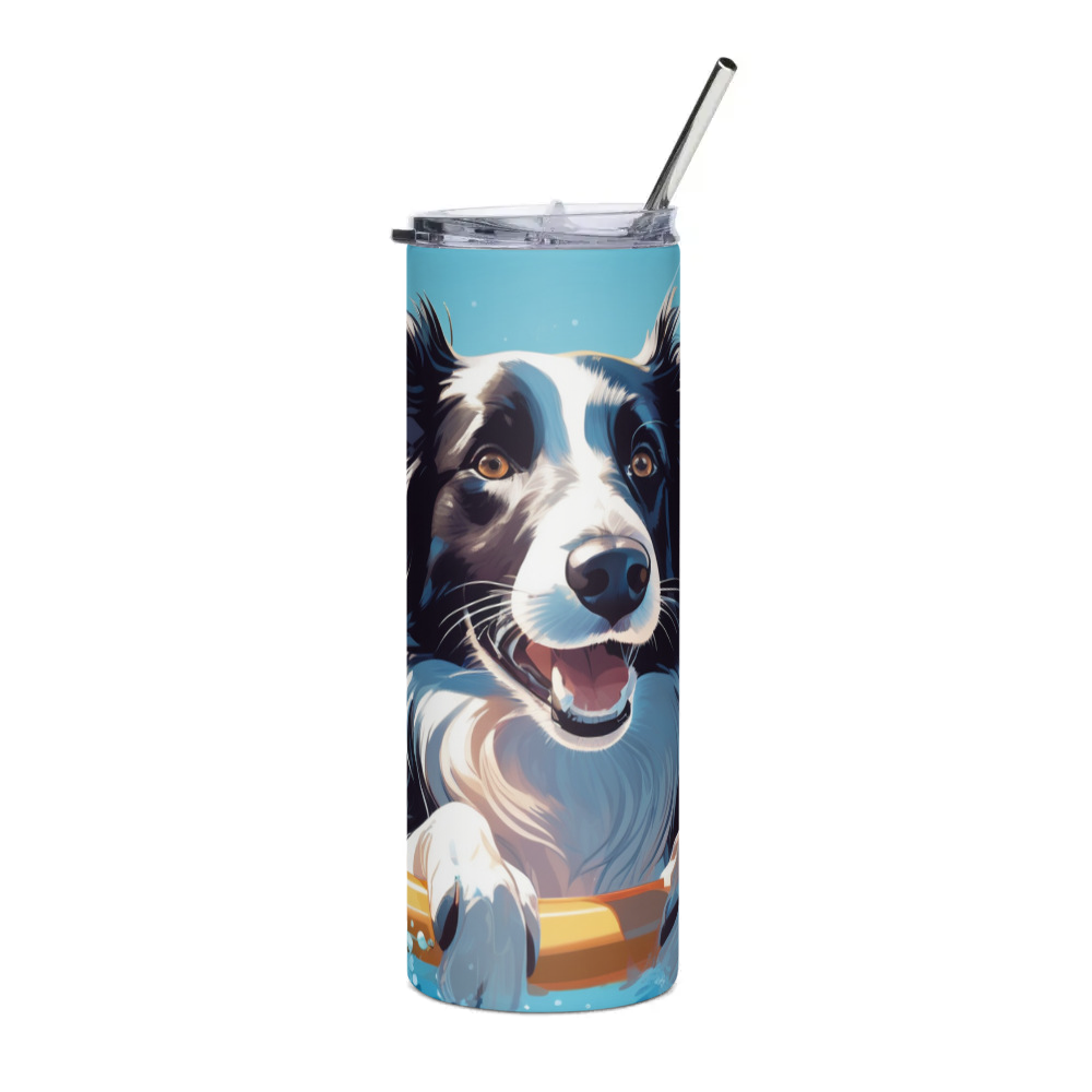 PugMug Custom Border Collie Stainless Steel Tumbler