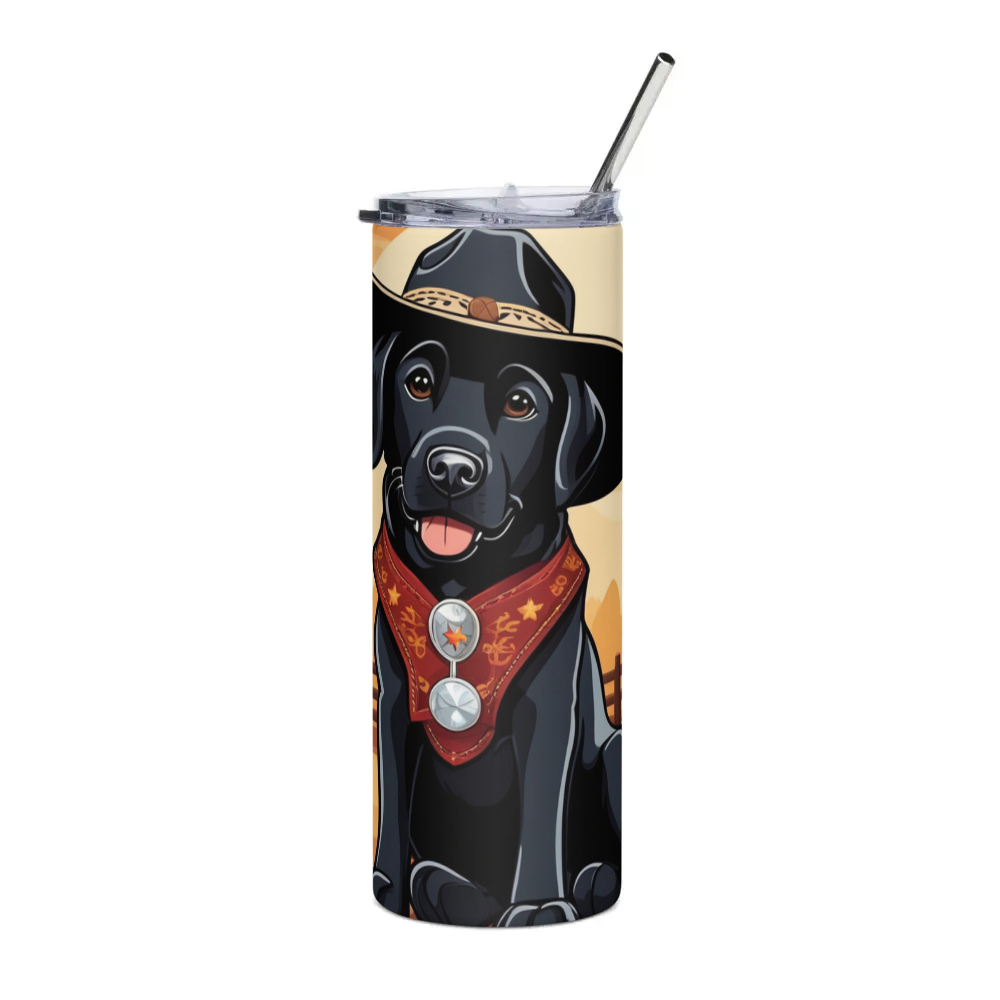 PugMug Custom Black Labrador Retriever Stainless Steel Tumbler