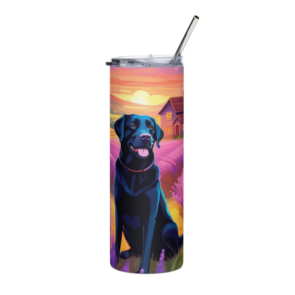 PugMug Custom Black Labrador Retriever Stainless Steel Tumbler