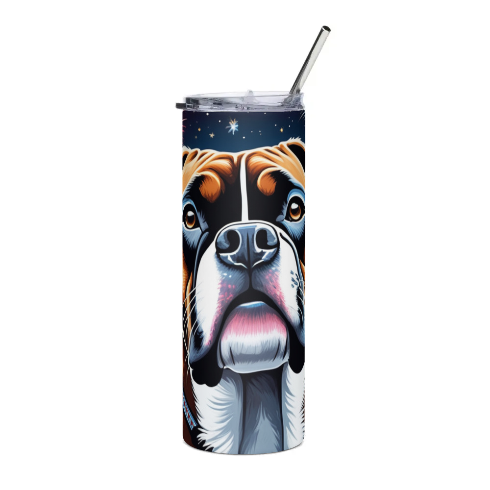 PugMug Custom Boxer Dog Stainless Steel Tumbler