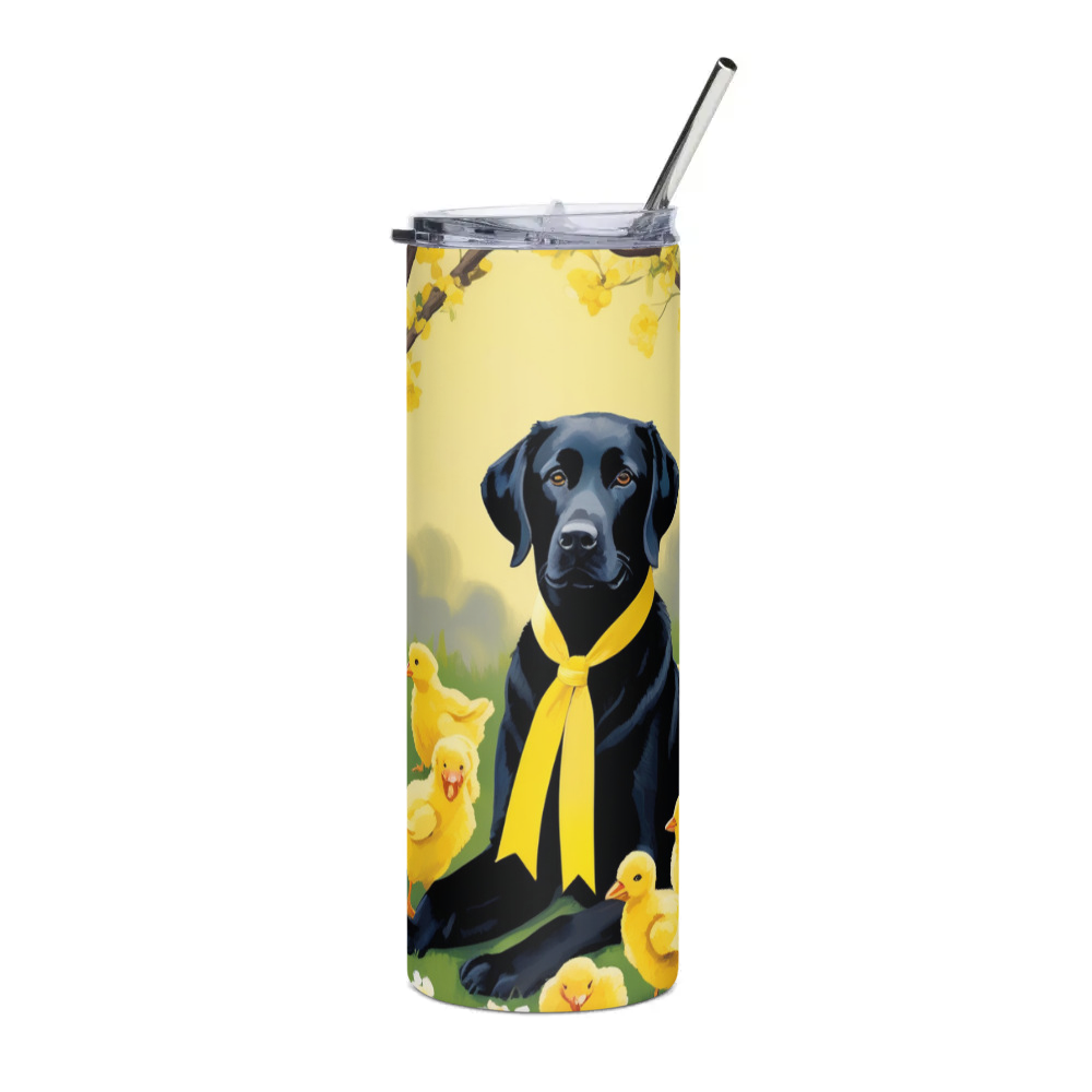 PugMug Custom Black Labrador Retriever Stainless Steel Tumbler
