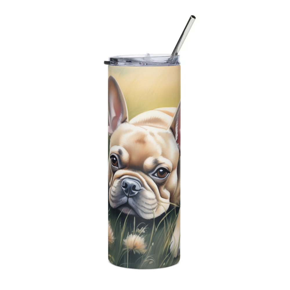 PugMug Custom Tan French Bulldog Stainless Steel Tumbler