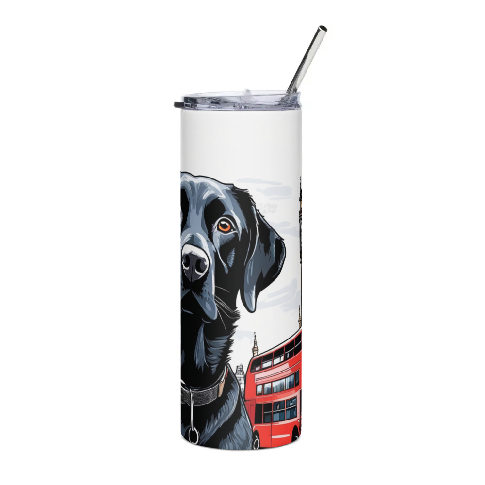 PugMug Custom Black Labrador Retriever Stainless Steel Tumbler
