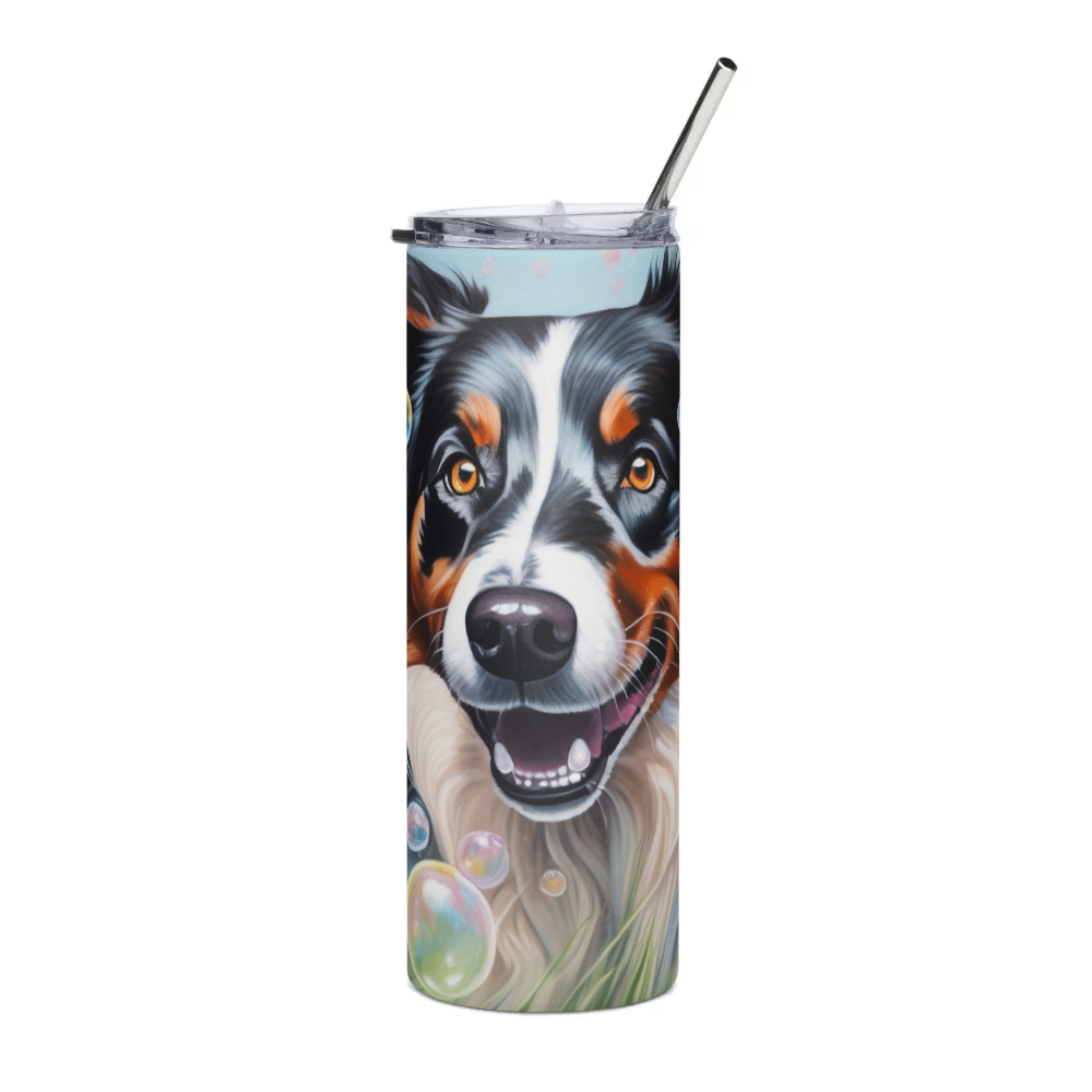 PugMug Custom Australian Shepherd Dog Stainless Steel Tumbler