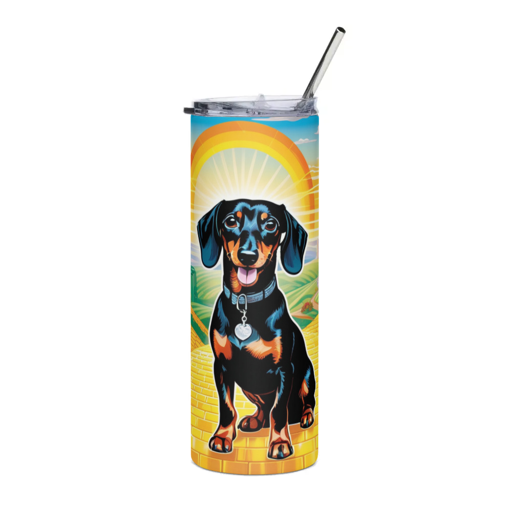 PugMug Custom Black Dachshund Stainless Steel Tumbler