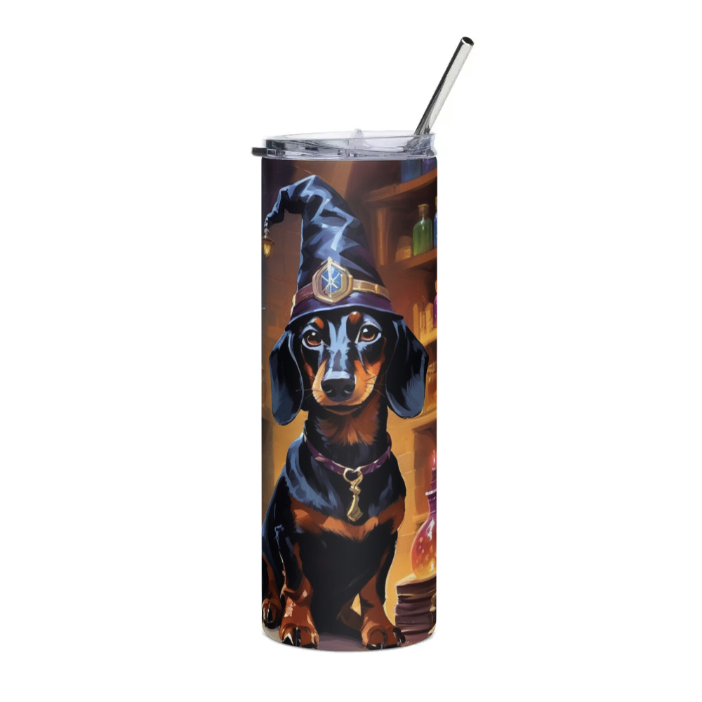 PugMug Custom Black Dachshund Stainless Steel Tumbler