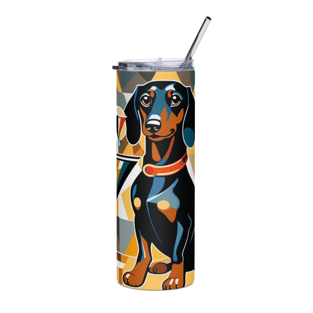 PugMug Custom Black Dachshund Stainless Steel Tumbler
