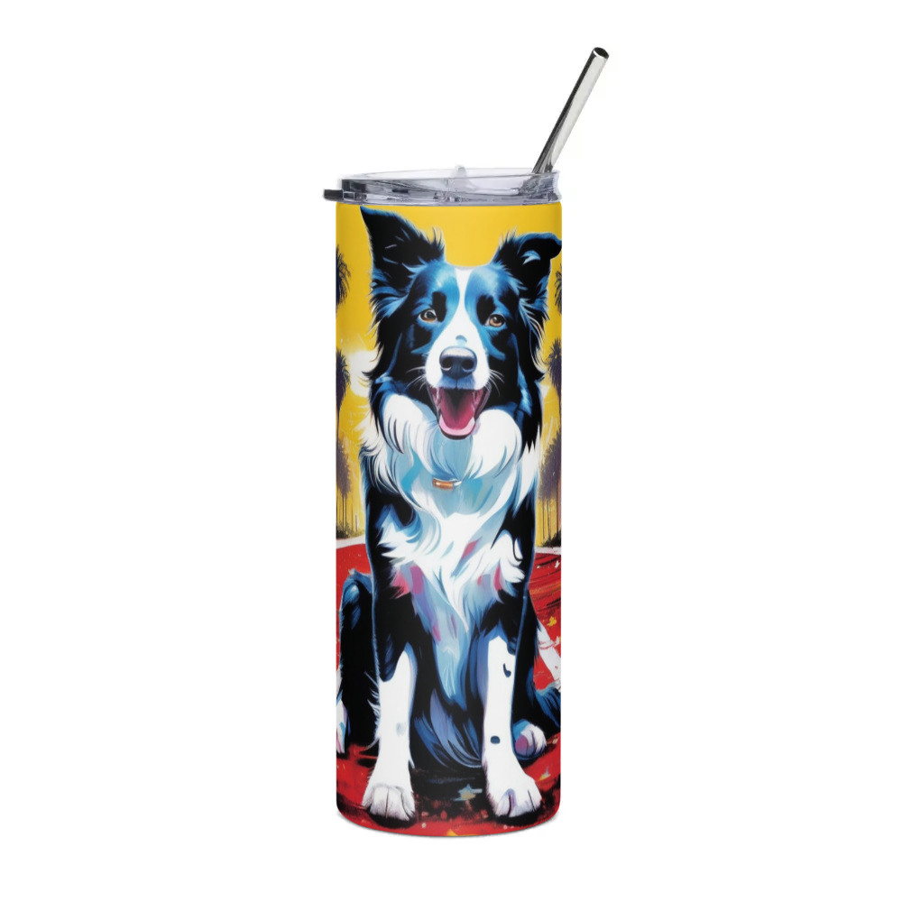PugMug Custom Border Collie Stainless Steel Tumbler