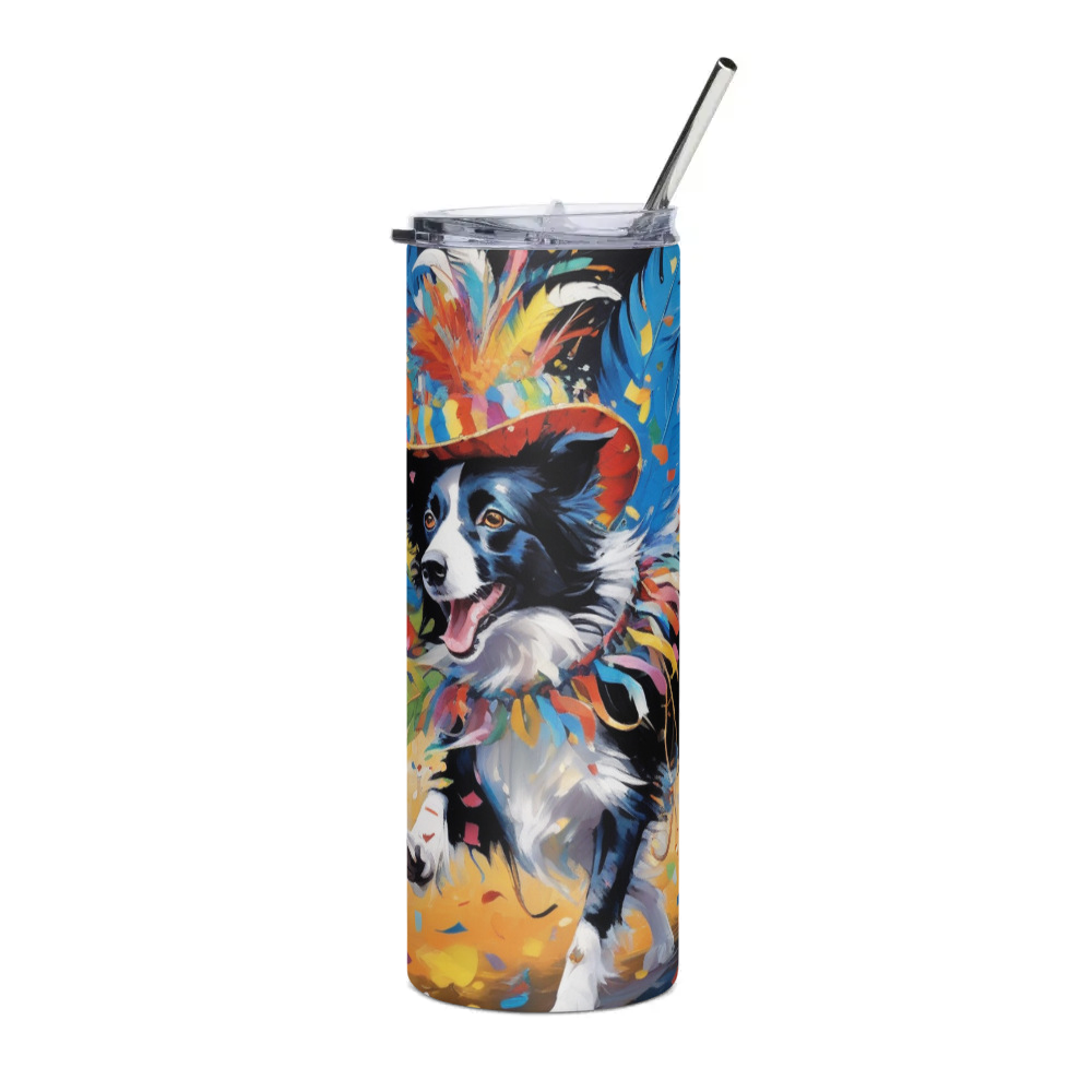 PugMug Custom Border Collie Stainless Steel Tumbler