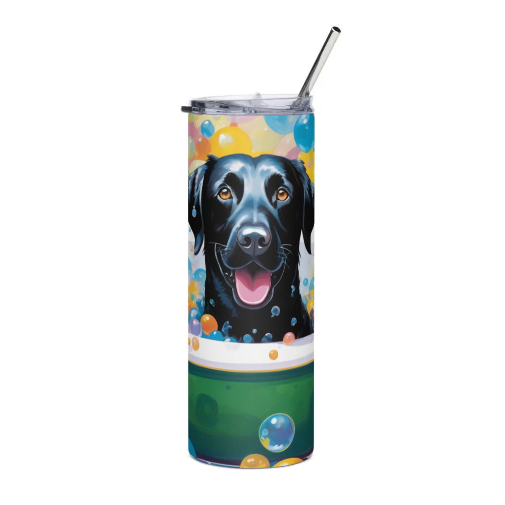 PugMug Custom Black Labrador Retriever Stainless Steel Tumbler