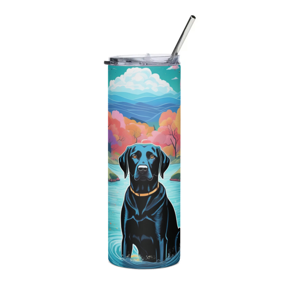 PugMug Custom Black Labrador Retriever Stainless Steel Tumbler