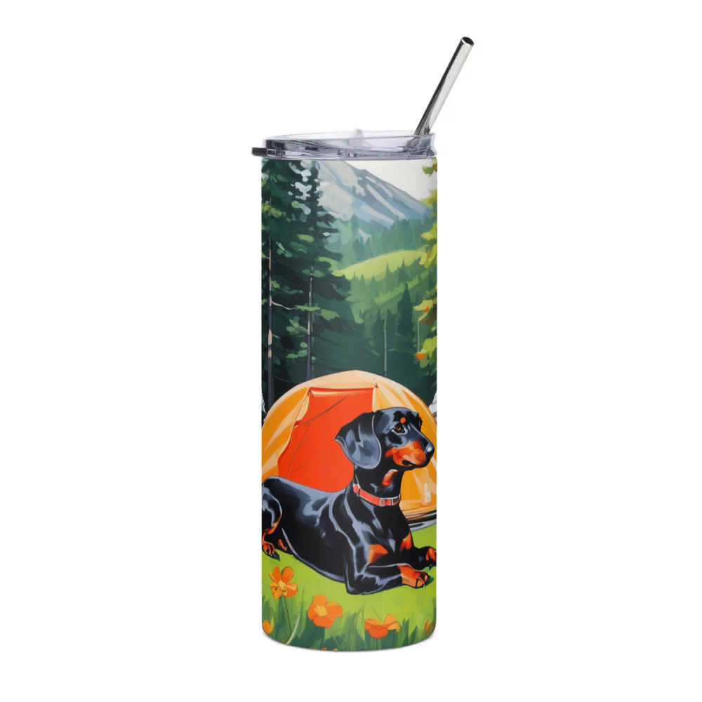 PugMug Custom Black Dachshund Stainless Steel Tumbler