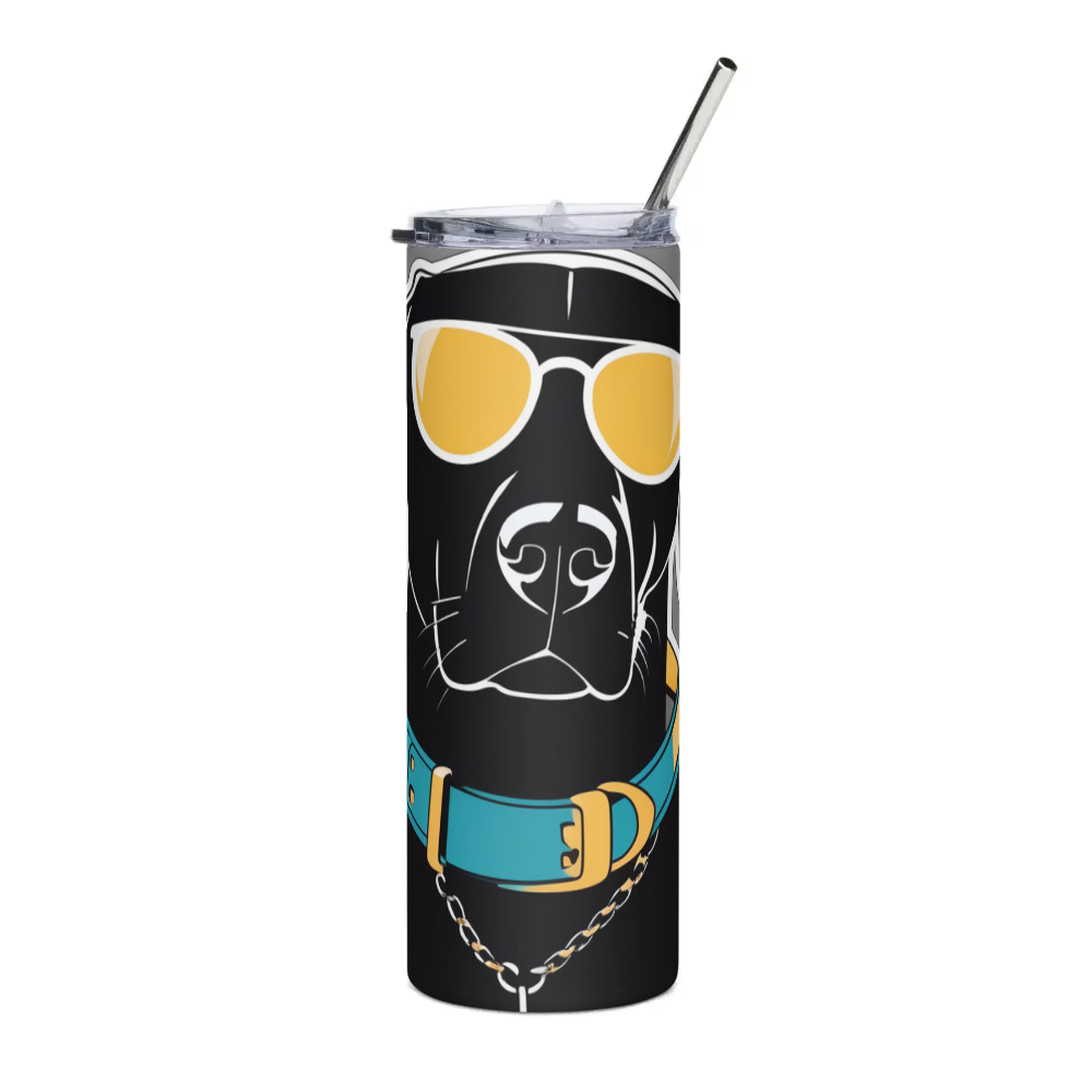 PugMug Custom Black Labrador Retriever Stainless Steel Tumbler