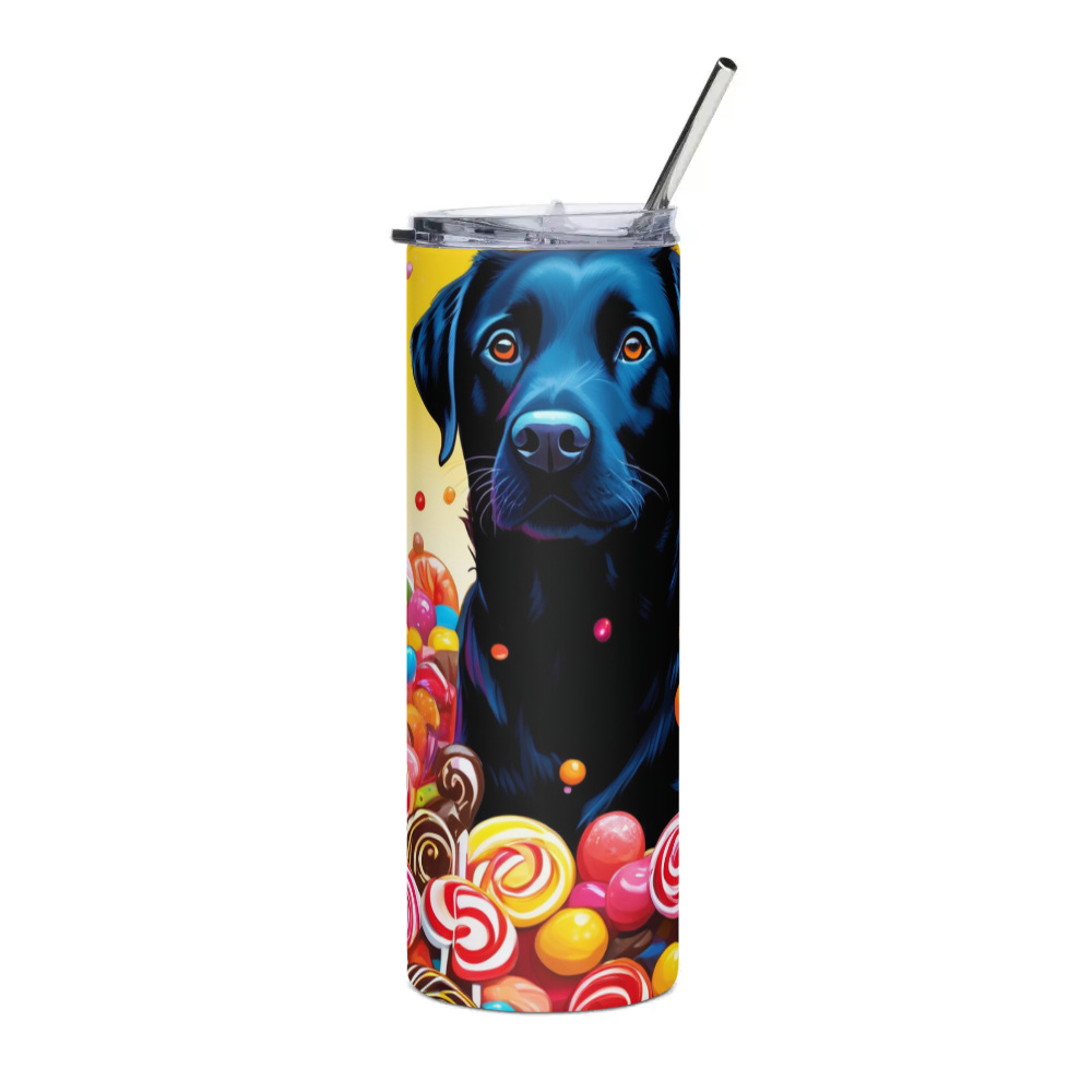 PugMug Custom Black Labrador Retriever Stainless Steel Tumbler