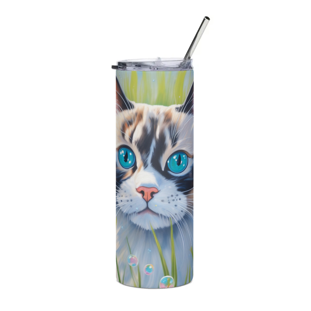 PugMug Custom Tabby Ragdoll Cat Stainless Steel Tumbler