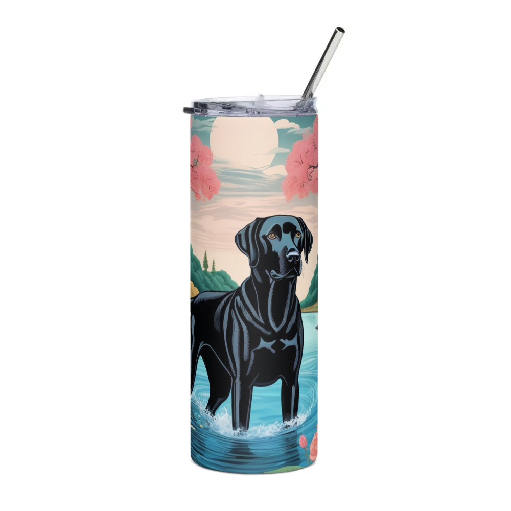 PugMug Custom Black Labrador Retriever Stainless Steel Tumbler